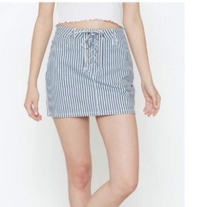 Pacsun white & blue stripe Jean skirt